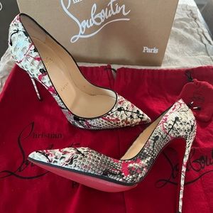 Christian Louboutin So Kate Python Pumps